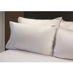 Red Roof T200 Blend Plain Weave, Standard Pillowcase, Soft 42x34 CS, White w/Burgundy Embroidery